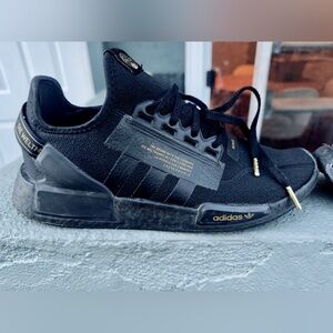 Adidas Men's Black NMD Sneakers with Gold Details Size 11